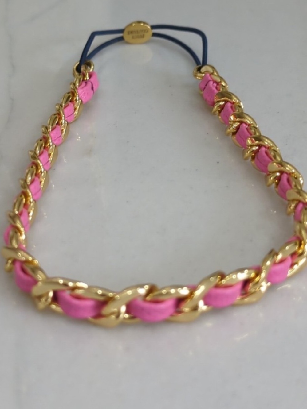 Juicy Couture Pink and Gold Braided Hair Chain